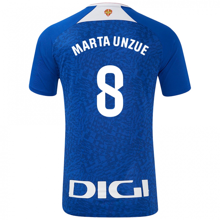 Hombre Camiseta Marta Unzué Urdániz #8 Azul Real 2ª Equipación 2024/25 La Camisa Argentina