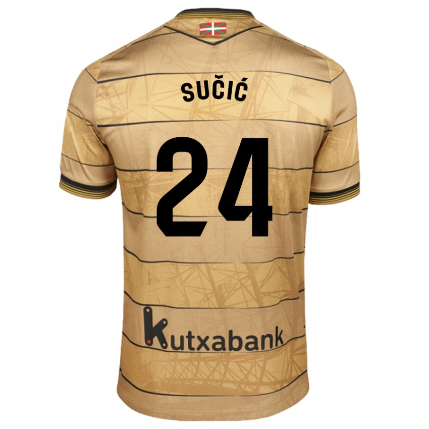 Hombre Camiseta Luka Sucic #24 Marrón 2ª Equipación 2024/25 La Camisa Argentina