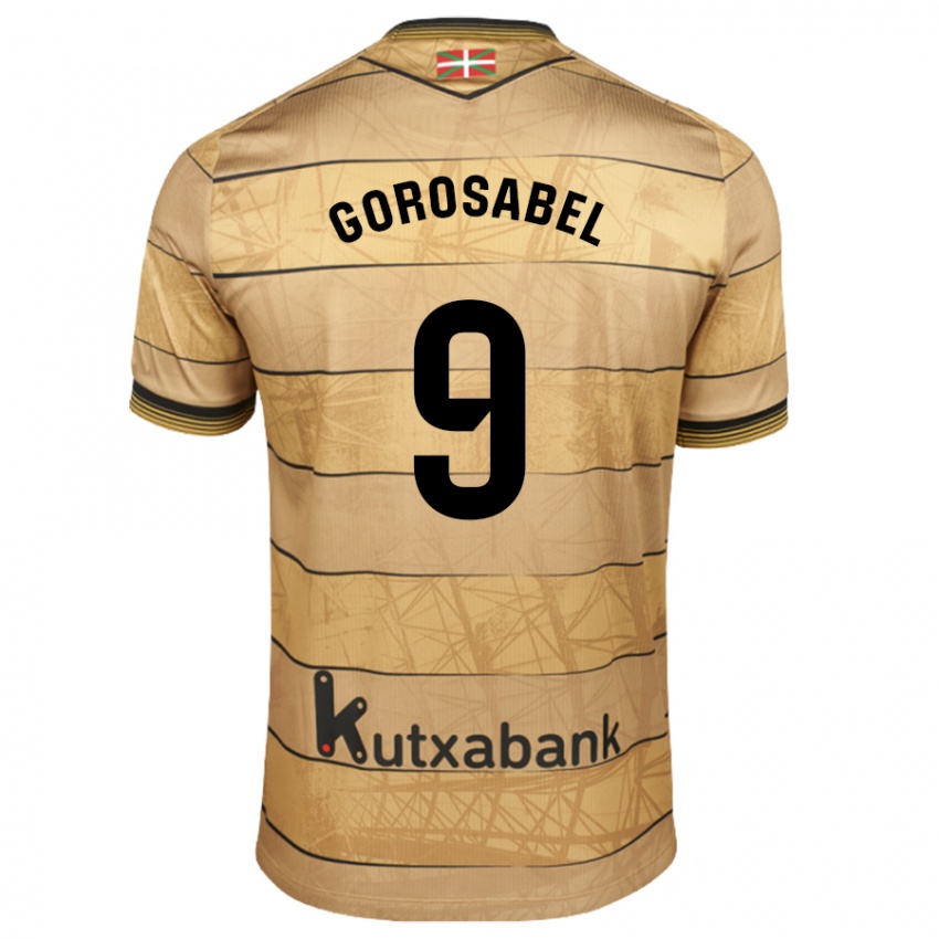 Hombre Camiseta Jakes Gorosabel #9 Marrón 2ª Equipación 2024/25 La Camisa Argentina