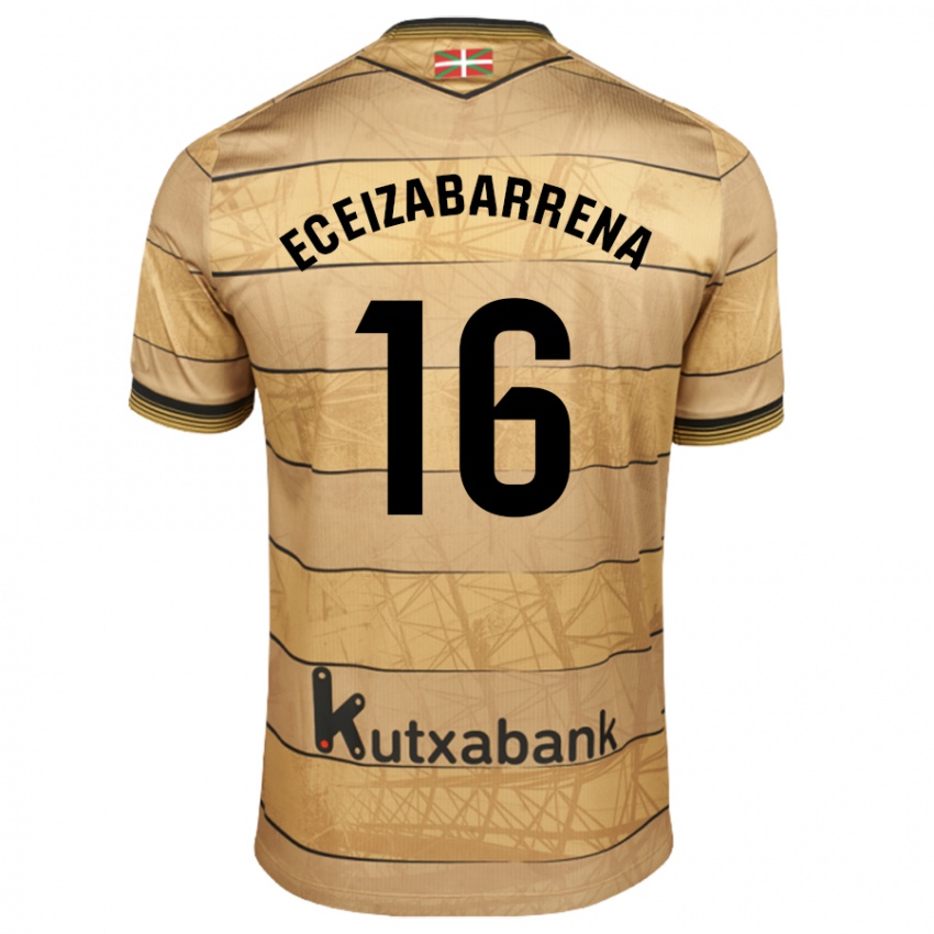 Hombre Camiseta Jon Eceizabarrena #16 Marrón 2ª Equipación 2024/25 La Camisa Argentina