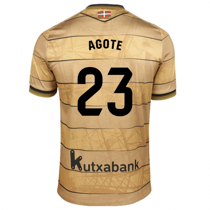 Hombre Camiseta Unax Agote #23 Marrón 2ª Equipación 2024/25 La Camisa Argentina