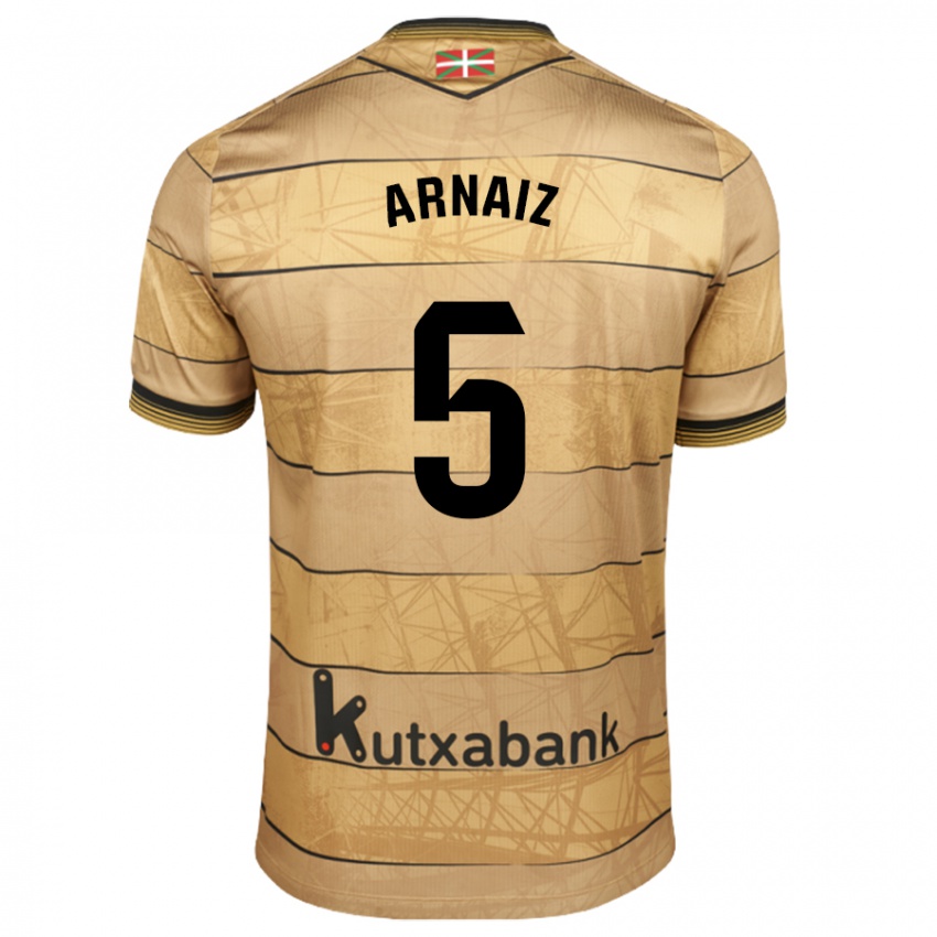 Hombre Camiseta Iris Arnaiz #5 Marrón 2ª Equipación 2024/25 La Camisa Argentina