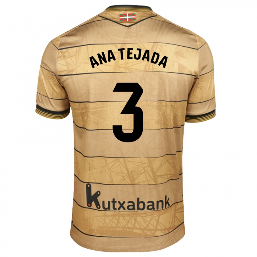 Hombre Camiseta Ana Tejada Jiménez #3 Marrón 2ª Equipación 2024/25 La Camisa Argentina