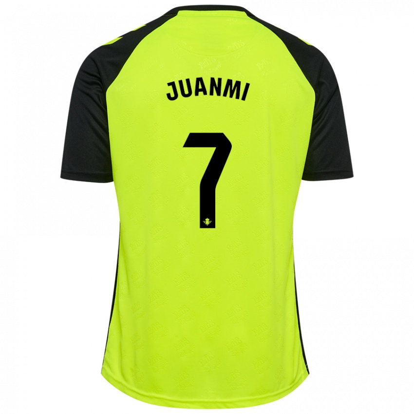 Hombre Camiseta Juanmi #7 Amarillo Fluorescente Negro 2ª Equipación 2024/25 La Camisa Argentina