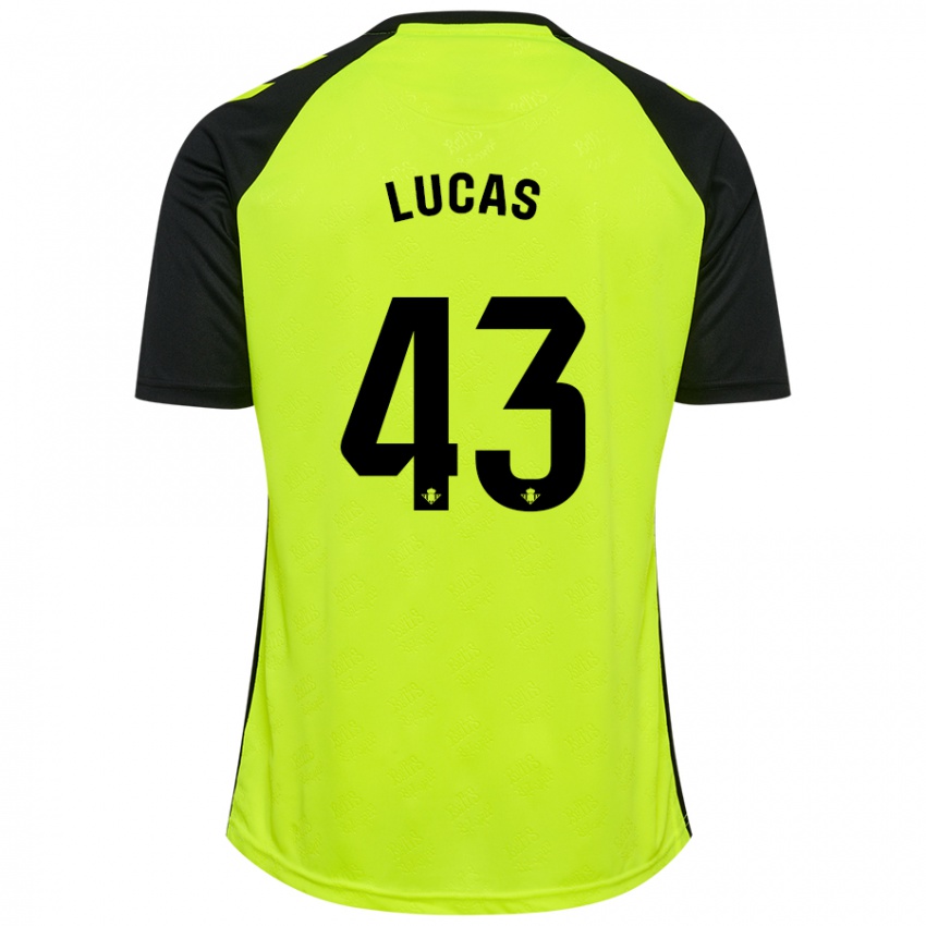 Hombre Camiseta Lucas Alcázar #43 Amarillo Fluorescente Negro 2ª Equipación 2024/25 La Camisa Argentina