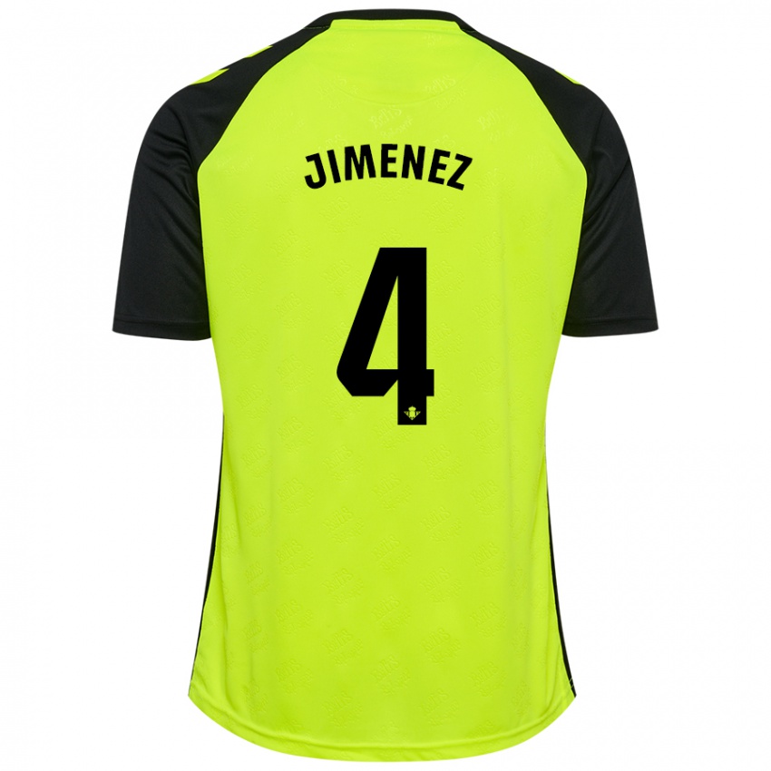 Hombre Camiseta María Jiménez Gutiérrez #4 Amarillo Fluorescente Negro 2ª Equipación 2024/25 La Camisa Argentina