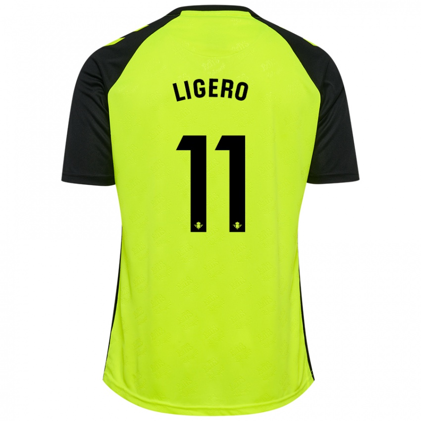 Hombre Camiseta Nuria Ligero #11 Amarillo Fluorescente Negro 2ª Equipación 2024/25 La Camisa Argentina