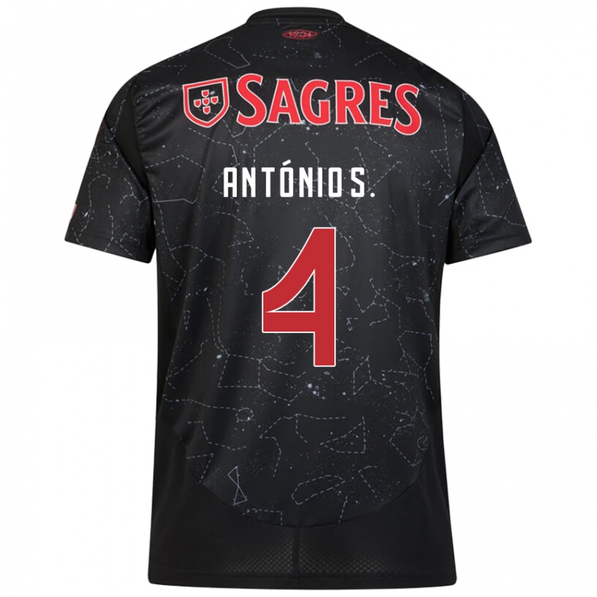 Hombre Camiseta Antonio Silva #4 Negro Rojo 2ª Equipación 2024/25 La Camisa Argentina