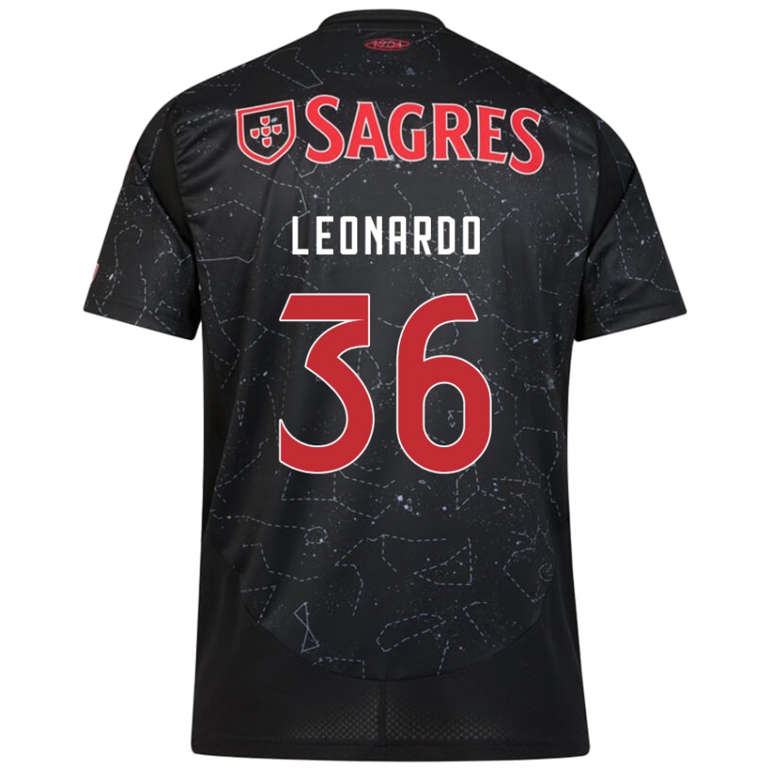 Hombre Camiseta Marcos Leonardo #36 Negro Rojo 2ª Equipación 2024/25 La Camisa Argentina