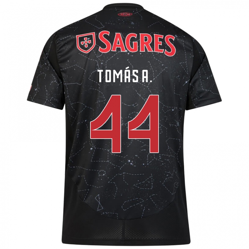 Hombre Camiseta Tomas Araujo #44 Negro Rojo 2ª Equipación 2024/25 La Camisa Argentina