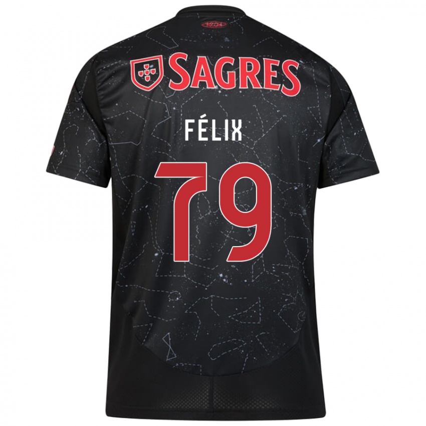 Hombre Camiseta Hugo Félix #79 Negro Rojo 2ª Equipación 2024/25 La Camisa Argentina