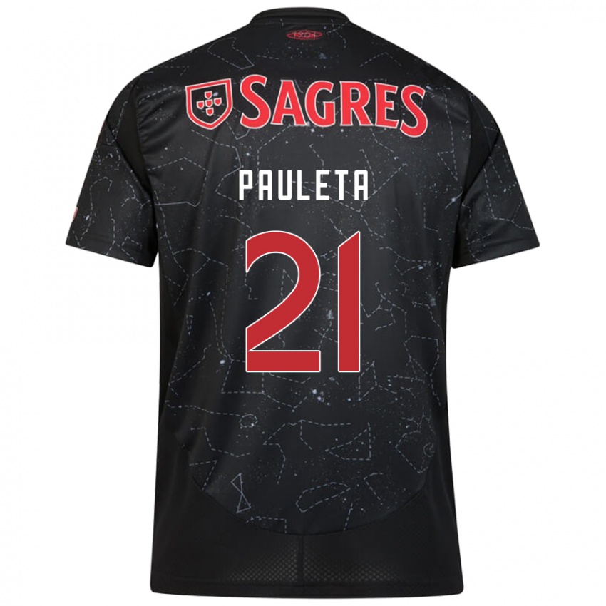 Hombre Camiseta Pauleta #21 Negro Rojo 2ª Equipación 2024/25 La Camisa Argentina