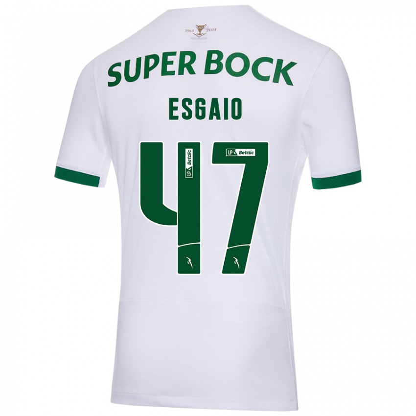 Hombre Camiseta Ricardo Esgaio #47 Blanco Verde 2ª Equipación 2024/25 La Camisa Argentina