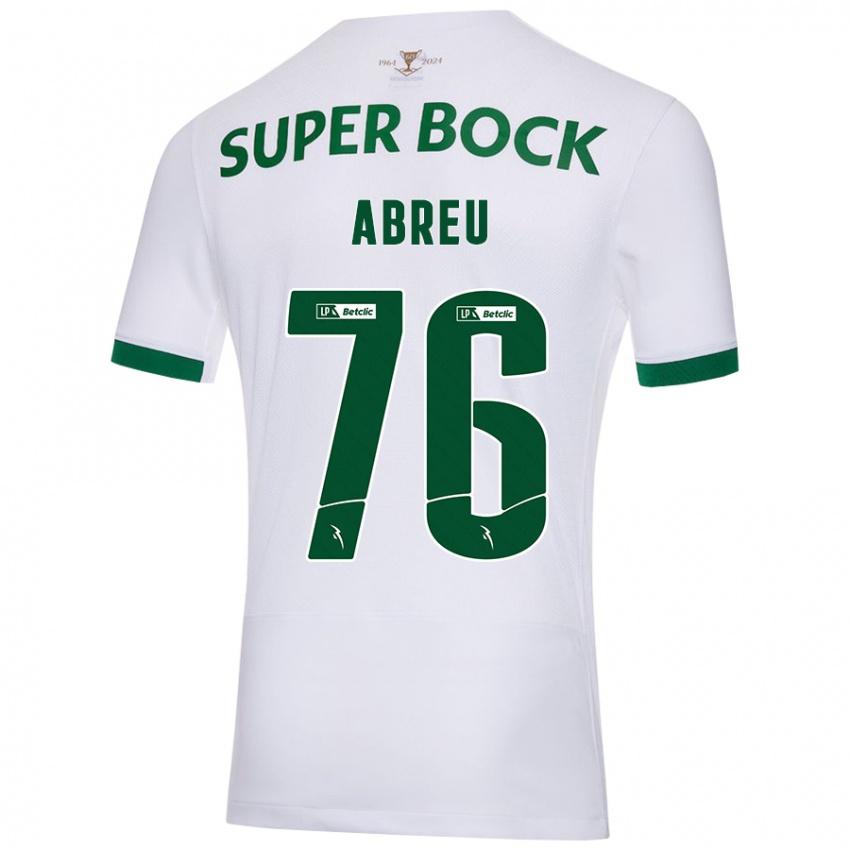 Hombre Camiseta Diogo Abreu #76 Blanco Verde 2ª Equipación 2024/25 La Camisa Argentina