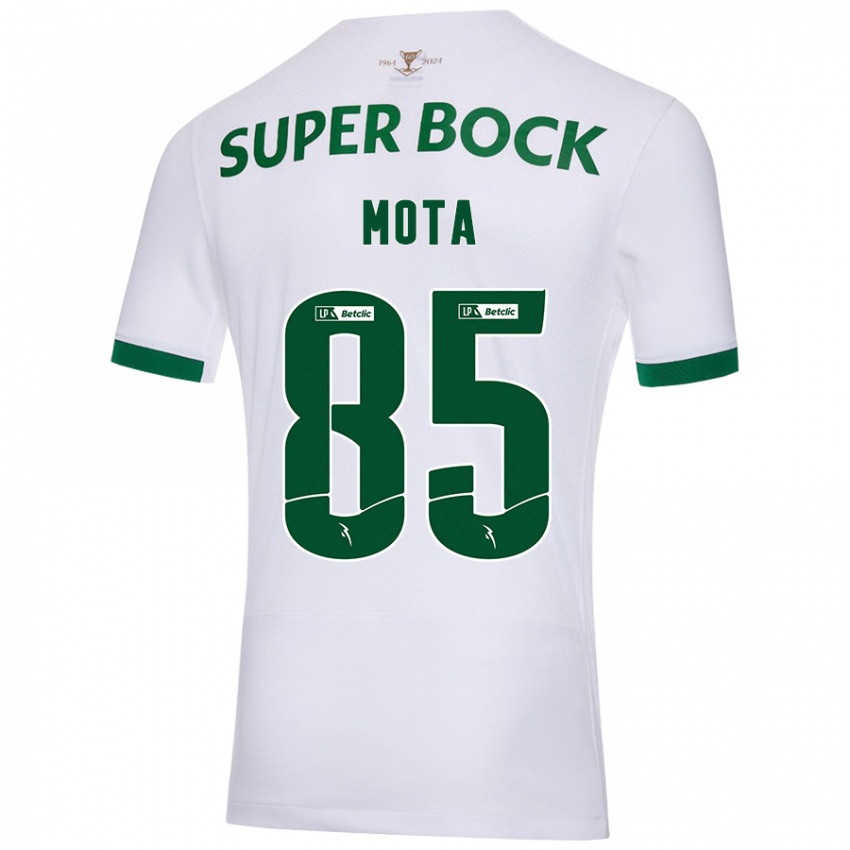 Hombre Camiseta Rafael Mota #85 Blanco Verde 2ª Equipación 2024/25 La Camisa Argentina