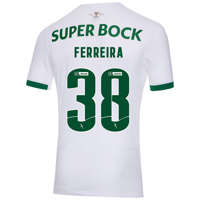 Hombre Camiseta Marta Ferreira #38 Blanco Verde 2ª Equipación 2024/25 La Camisa Argentina