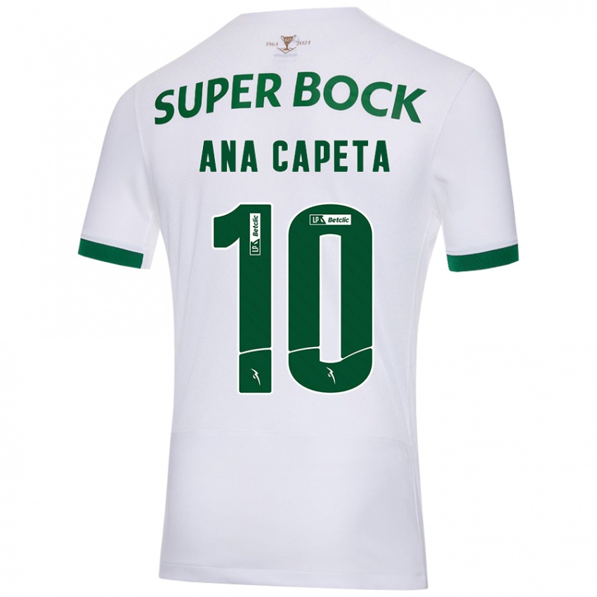 Hombre Camiseta Ana Capeta #10 Blanco Verde 2ª Equipación 2024/25 La Camisa Argentina