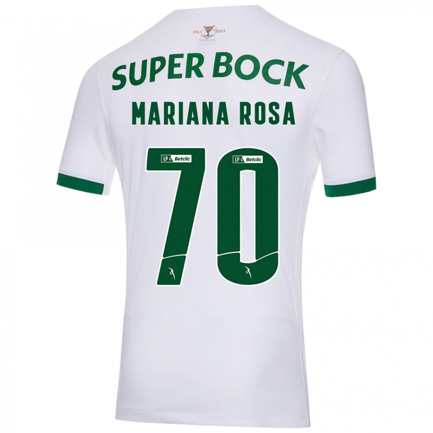 Hombre Camiseta Mariana Silva Pinto Vilaça Da Rosa #70 Blanco Verde 2ª Equipación 2024/25 La Camisa Argentina