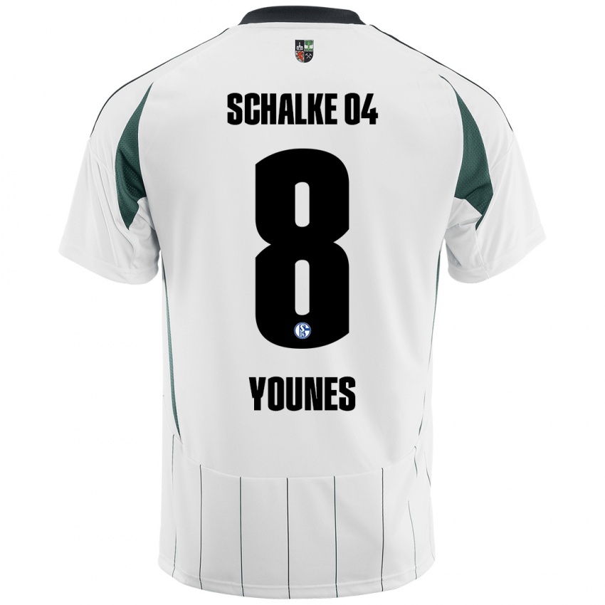 Hombre Camiseta Amin Younes #8 Blanco Verde 2ª Equipación 2024/25 La Camisa Argentina