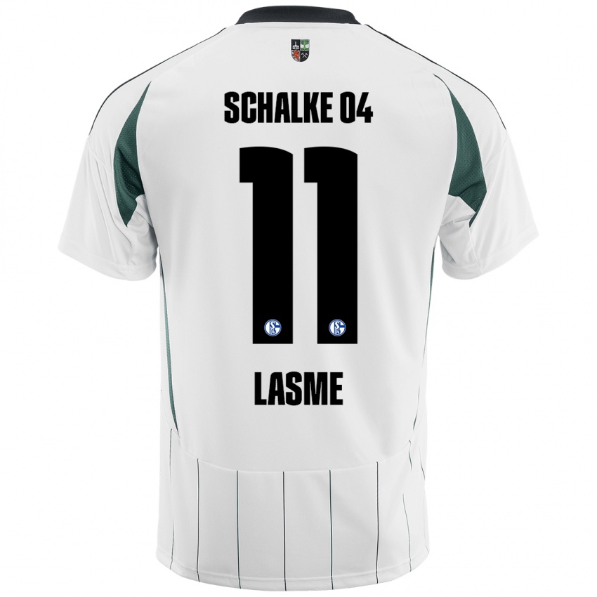 Hombre Camiseta Bryan Lasme #11 Blanco Verde 2ª Equipación 2024/25 La Camisa Argentina