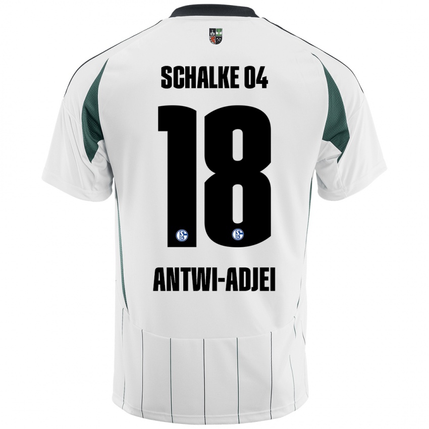 Hombre Camiseta Christopher Antwi-Adjei #18 Blanco Verde 2ª Equipación 2024/25 La Camisa Argentina