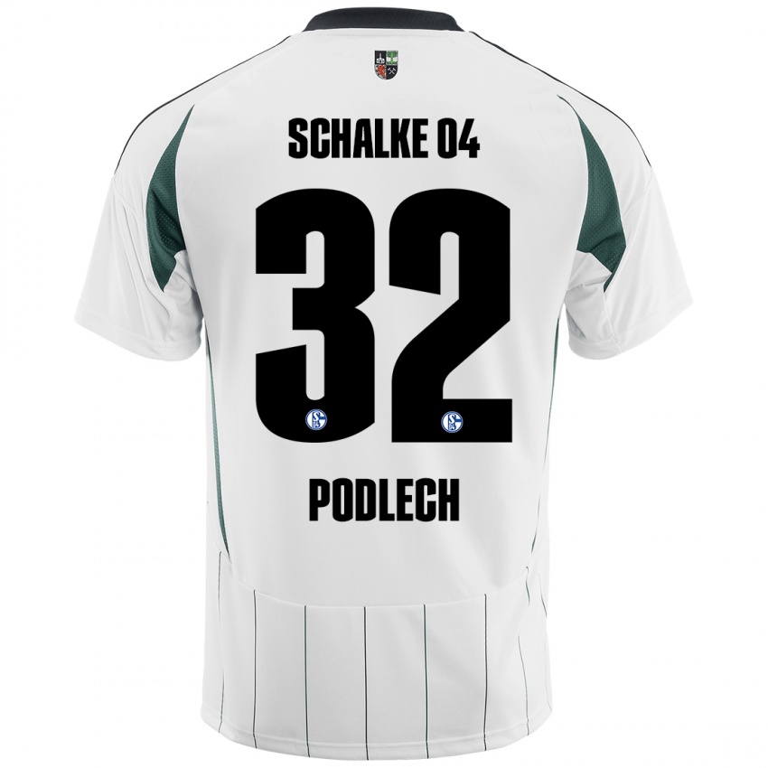 Hombre Camiseta Luca Podlech #32 Blanco Verde 2ª Equipación 2024/25 La Camisa Argentina