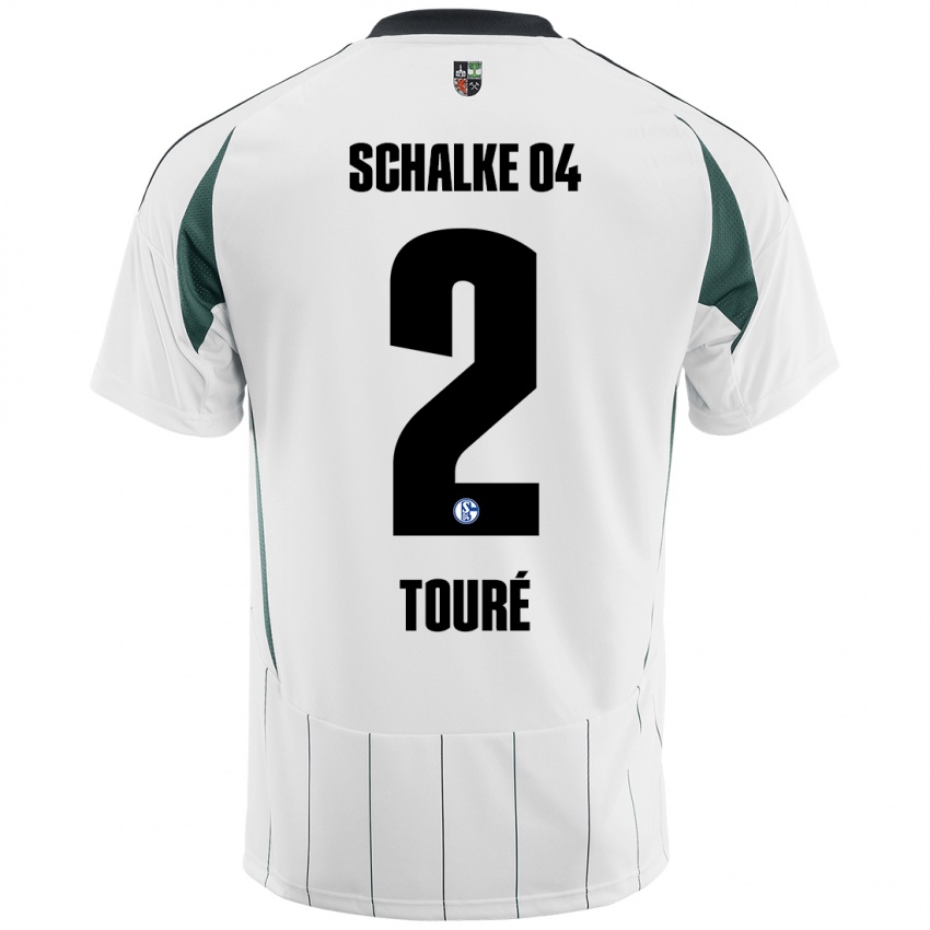 Hombre Camiseta Tidiane Touré #2 Blanco Verde 2ª Equipación 2024/25 La Camisa Argentina