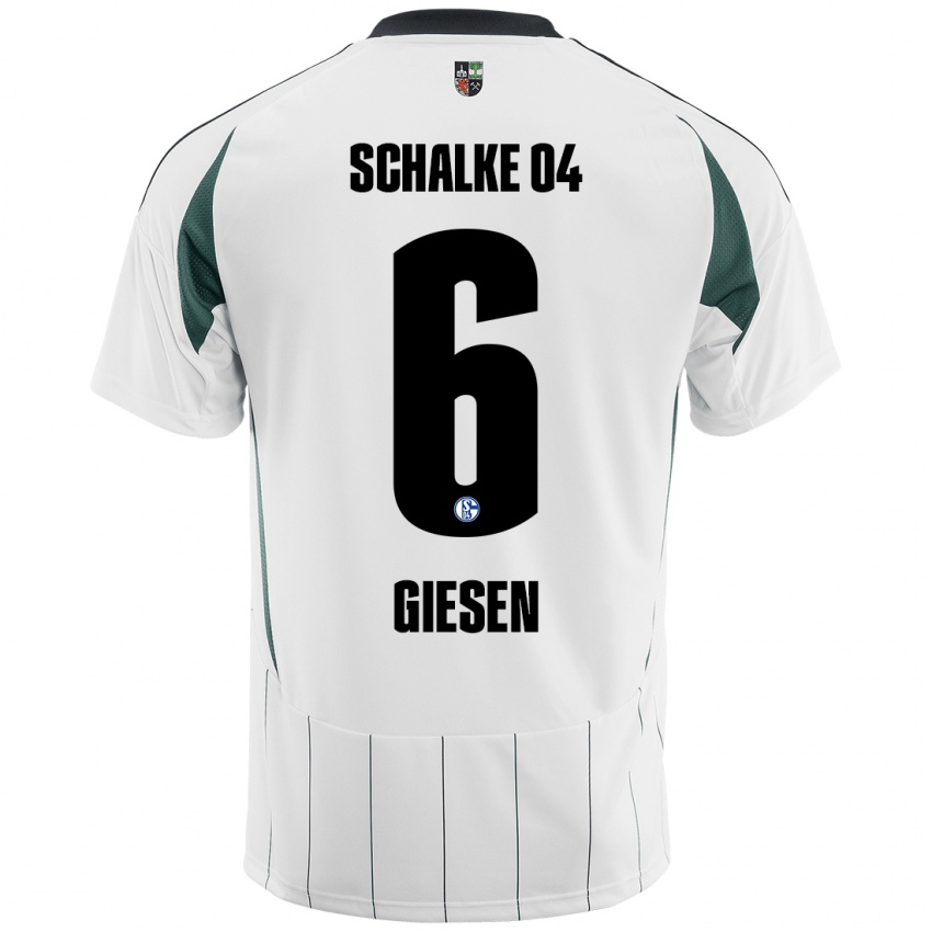 Hombre Camiseta Tim Giesen #6 Blanco Verde 2ª Equipación 2024/25 La Camisa Argentina