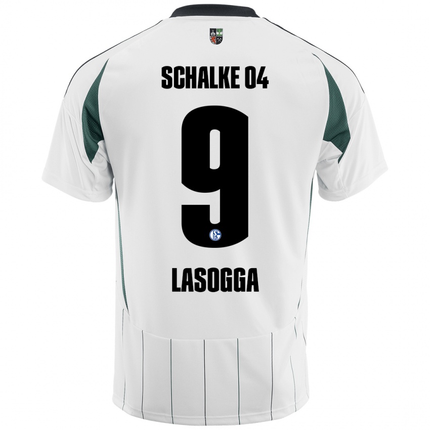 Hombre Camiseta Pierre-Michel Lasogga #9 Blanco Verde 2ª Equipación 2024/25 La Camisa Argentina