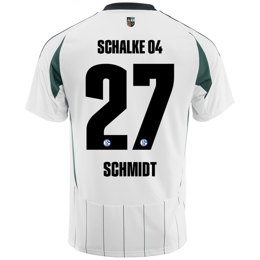 Hombre Camiseta Tim Schmidt #27 Blanco Verde 2ª Equipación 2024/25 La Camisa Argentina