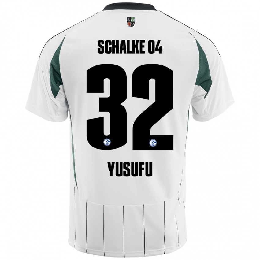 Hombre Camiseta Faaris Yusufu #32 Blanco Verde 2ª Equipación 2024/25 La Camisa Argentina