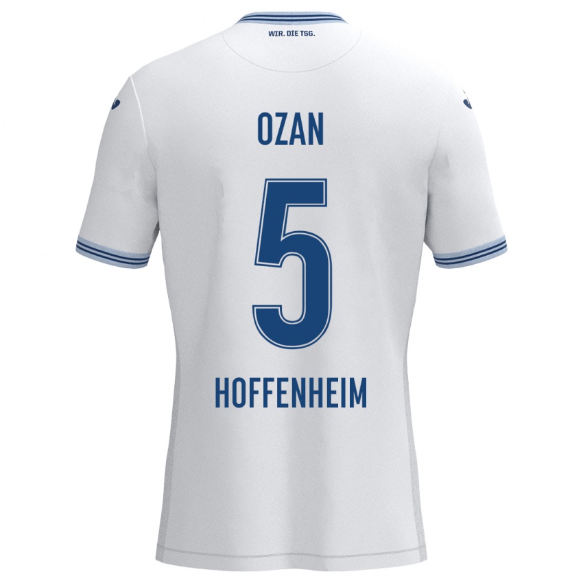 Hombre Camiseta Ozan Kabak #5 Blanco Azul 2ª Equipación 2024/25 La Camisa Argentina