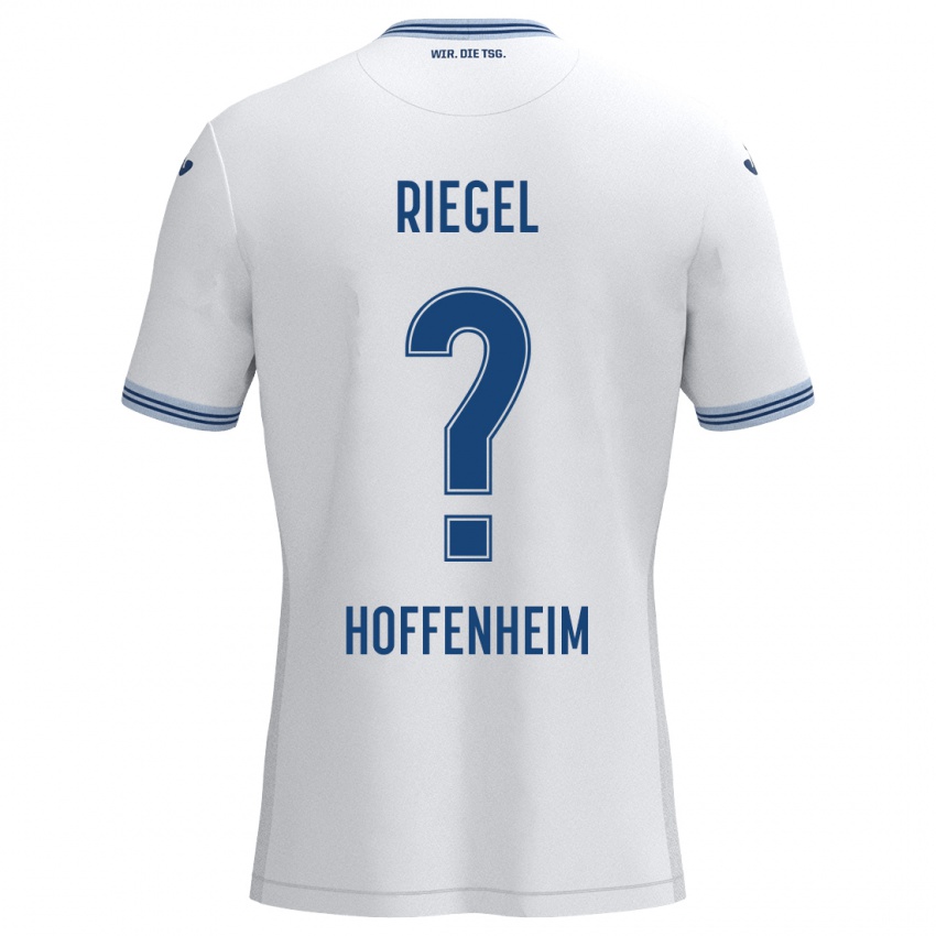 Hombre Camiseta Adrian Riegel #0 Blanco Azul 2ª Equipación 2024/25 La Camisa Argentina