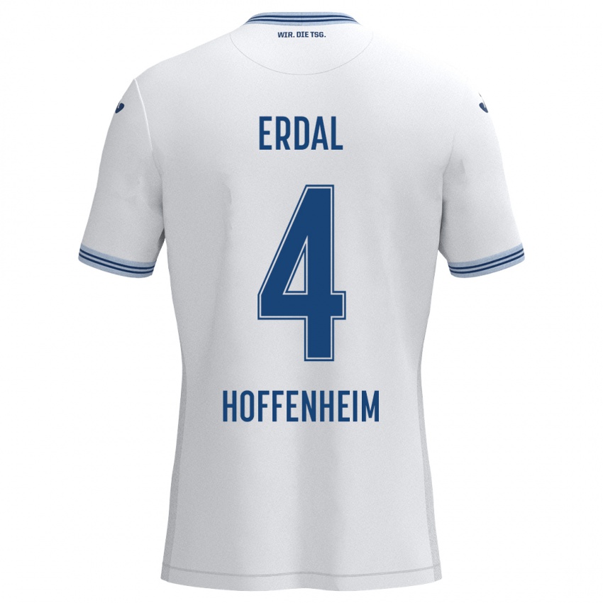 Hombre Camiseta İzzet Erdal #4 Blanco Azul 2ª Equipación 2024/25 La Camisa Argentina