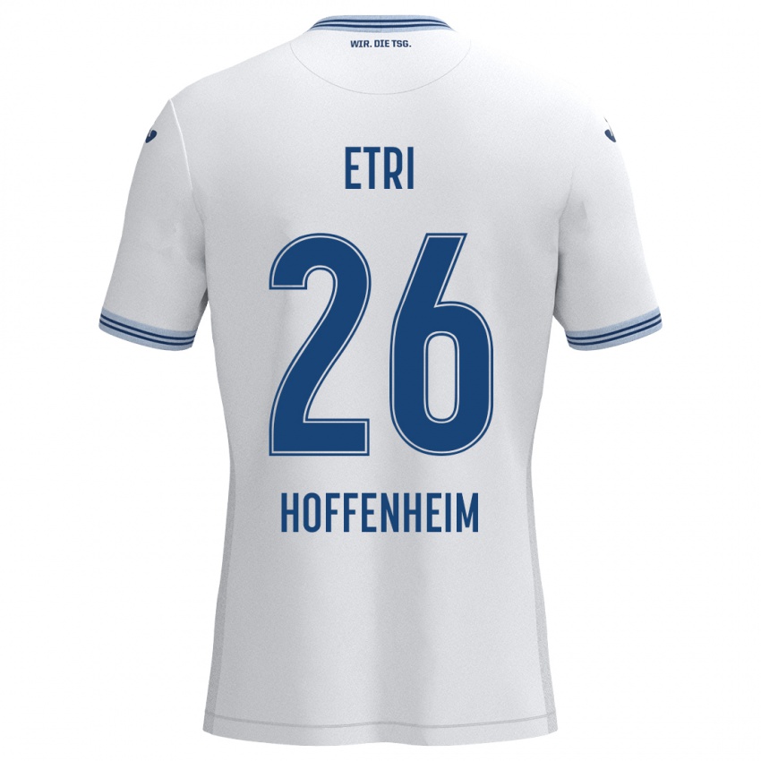 Hombre Camiseta Ahmed Etri #26 Blanco Azul 2ª Equipación 2024/25 La Camisa Argentina