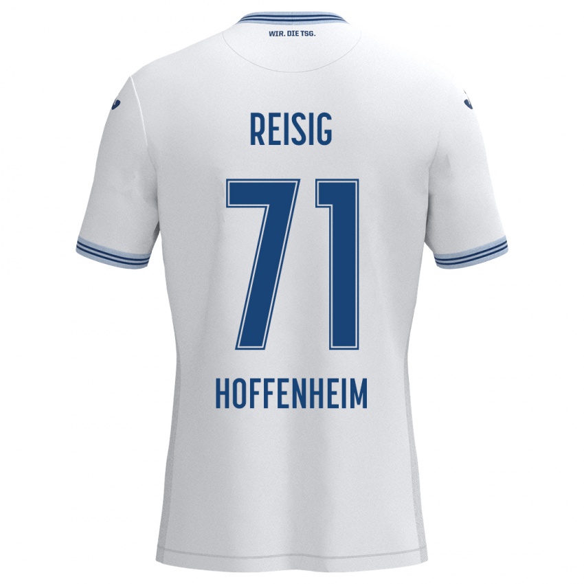 Hombre Camiseta Ruben Reisig #71 Blanco Azul 2ª Equipación 2024/25 La Camisa Argentina