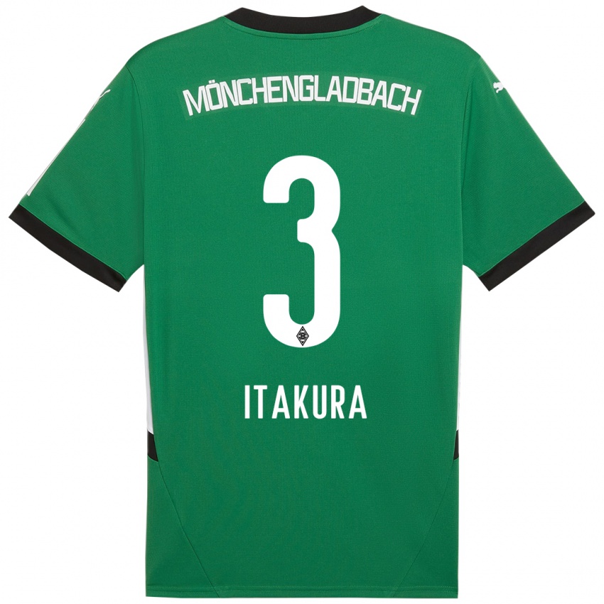 Hombre Camiseta Ko Itakura #3 Verde Blanco 2ª Equipación 2024/25 La Camisa Argentina