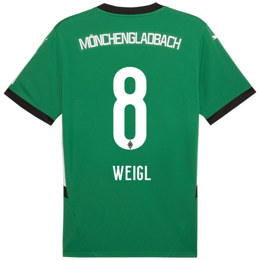 Hombre Camiseta Julian Weigl #8 Verde Blanco 2ª Equipación 2024/25 La Camisa Argentina