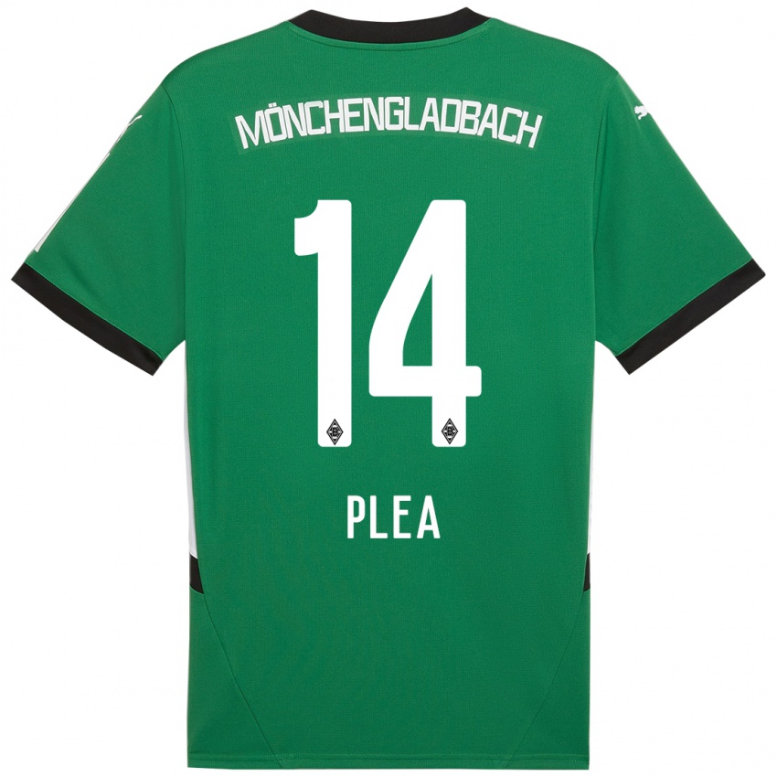 Hombre Camiseta Alassane Plea #14 Verde Blanco 2ª Equipación 2024/25 La Camisa Argentina