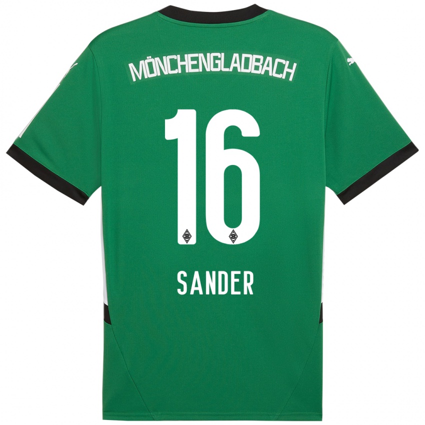 Hombre Camiseta Philipp Sander #16 Verde Blanco 2ª Equipación 2024/25 La Camisa Argentina