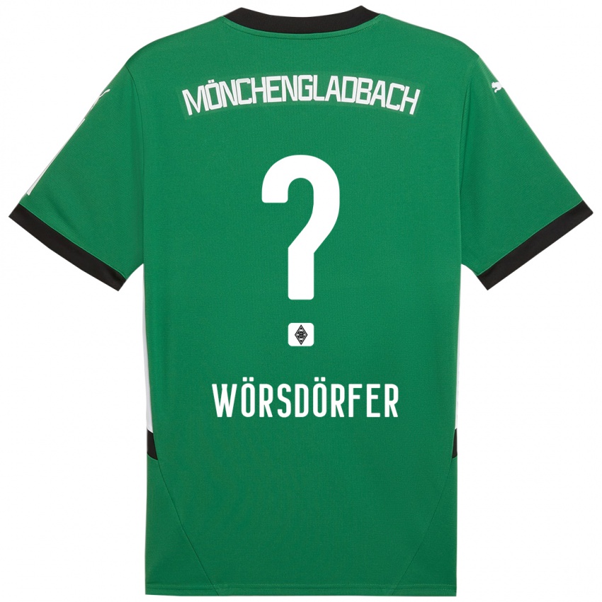 Hombre Camiseta Len Wörsdörfer #0 Verde Blanco 2ª Equipación 2024/25 La Camisa Argentina