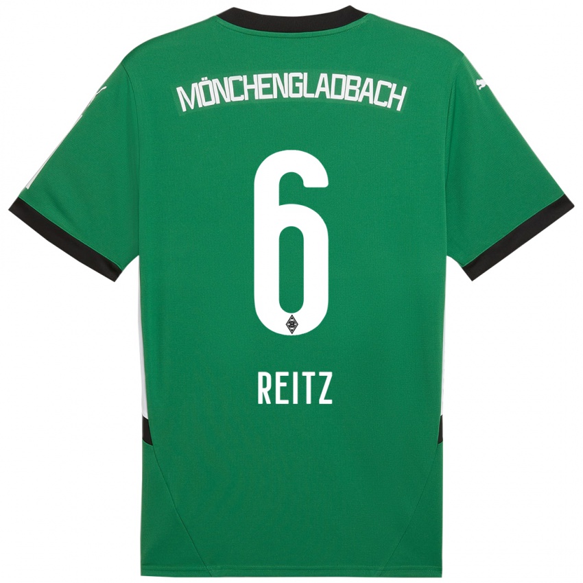 Hombre Camiseta Tony Reitz #6 Verde Blanco 2ª Equipación 2024/25 La Camisa Argentina