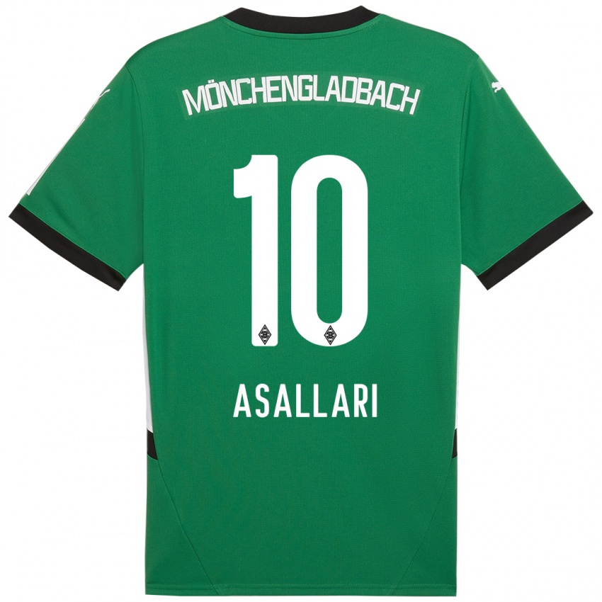 Hombre Camiseta Kushtrim Asallari #10 Verde Blanco 2ª Equipación 2024/25 La Camisa Argentina