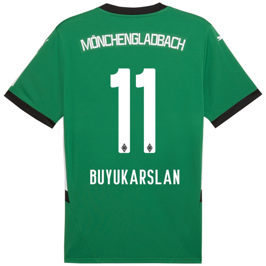 Hombre Camiseta Oguzcan Büyükarslan #11 Verde Blanco 2ª Equipación 2024/25 La Camisa Argentina