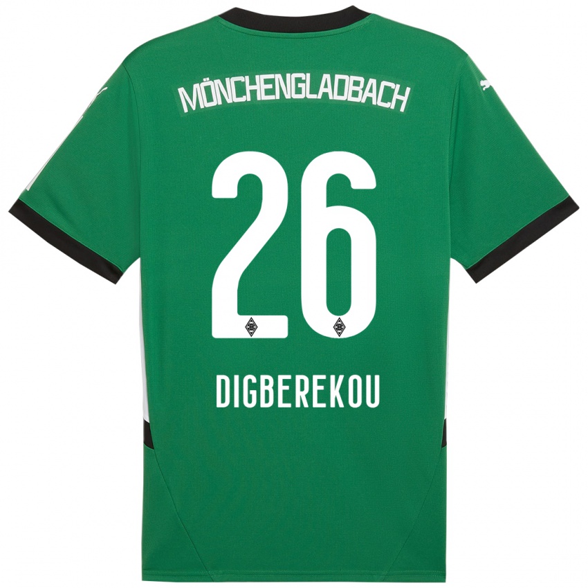 Hombre Camiseta Ibrahim Digberekou #26 Verde Blanco 2ª Equipación 2024/25 La Camisa Argentina