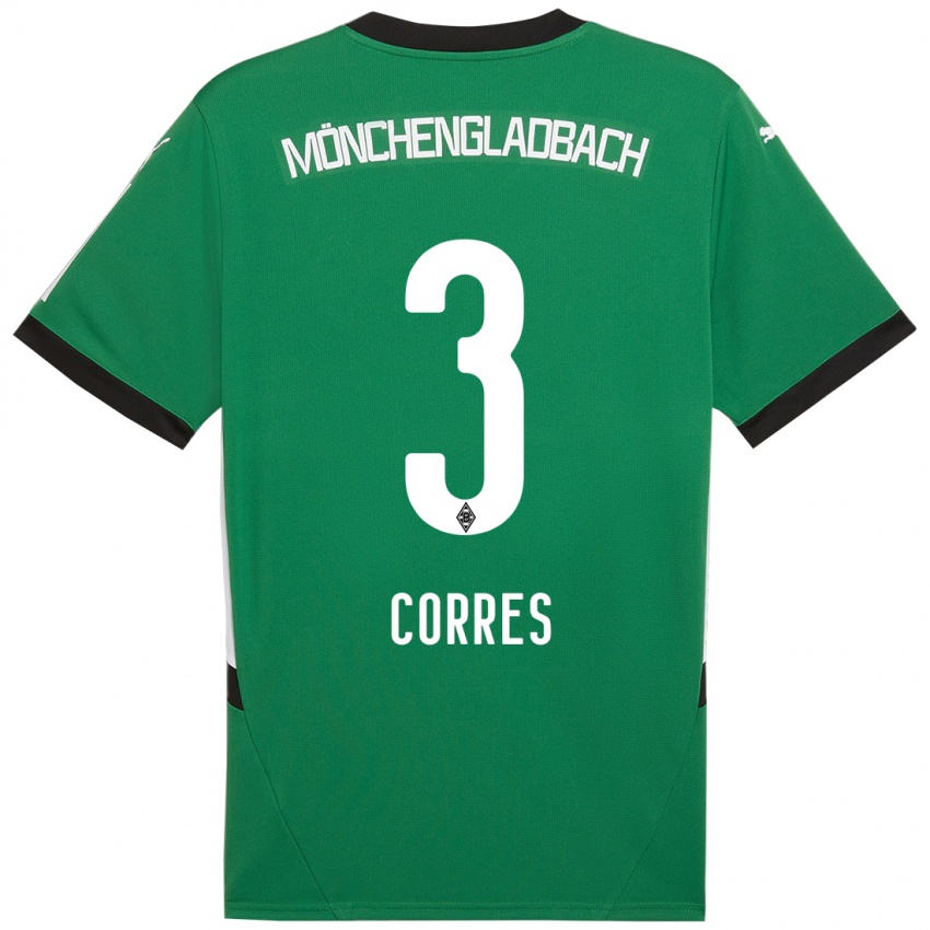 Hombre Camiseta Carolin Corres #3 Verde Blanco 2ª Equipación 2024/25 La Camisa Argentina