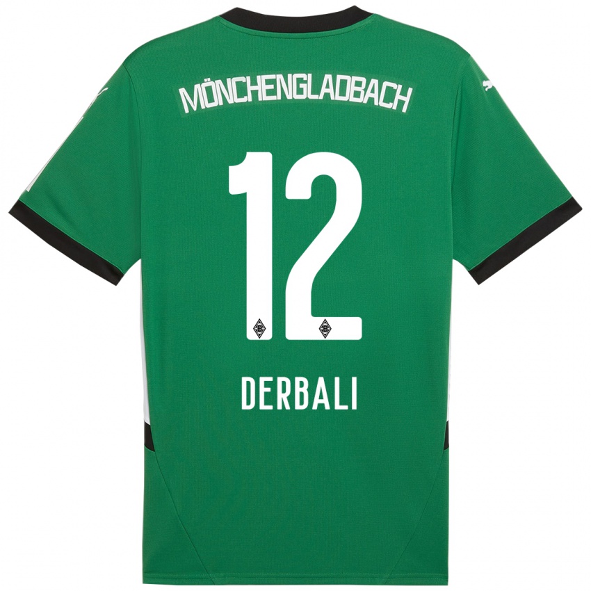 Hombre Camiseta Louisa Derbali #12 Verde Blanco 2ª Equipación 2024/25 La Camisa Argentina