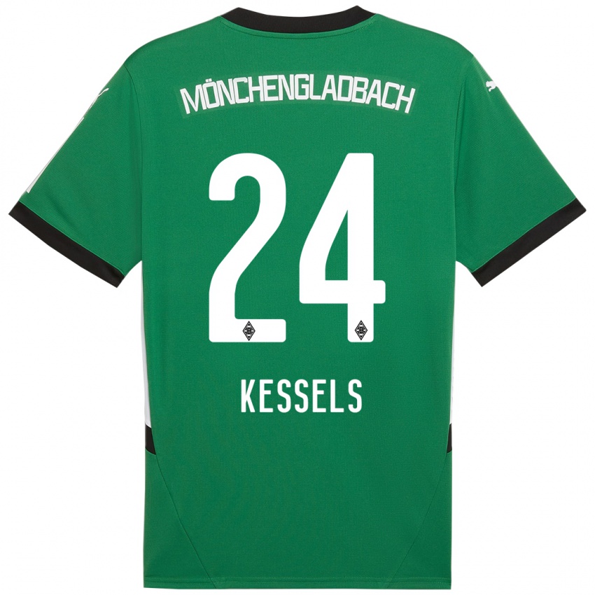 Hombre Camiseta Imke Kessels #24 Verde Blanco 2ª Equipación 2024/25 La Camisa Argentina