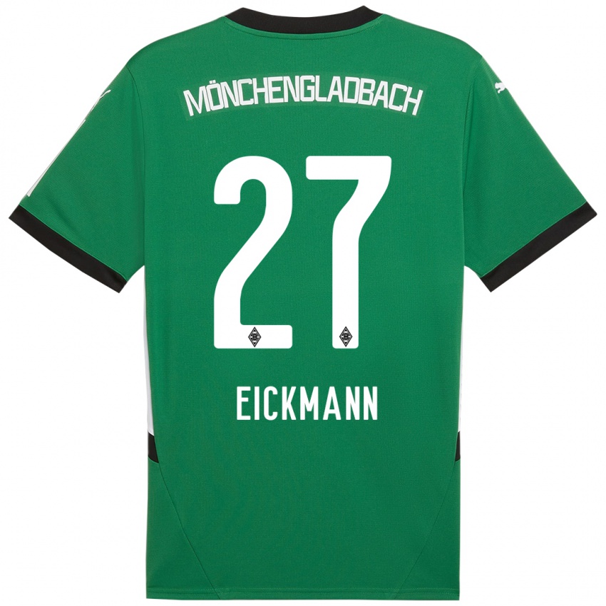 Hombre Camiseta Mia Eickmann #27 Verde Blanco 2ª Equipación 2024/25 La Camisa Argentina