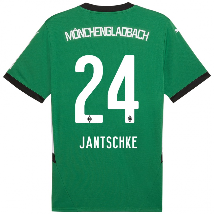 Hombre Camiseta Tony Jantschke #24 Verde Blanco 2ª Equipación 2024/25 La Camisa Argentina